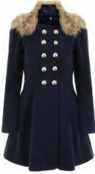 Blue Waisted Slimming Coat - Picture 2 of 5